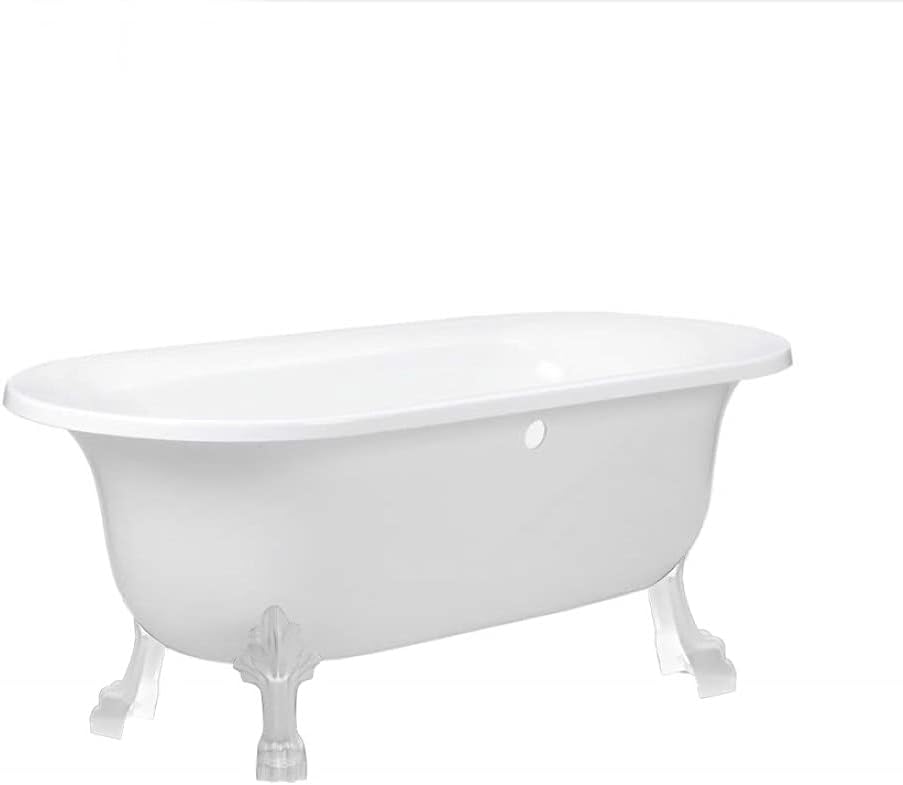 Milano Richmond - White 1730mm x 780mm Freestanding Roll Top Bath Black Claw Feet.