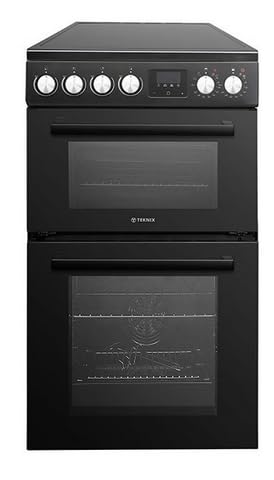 Teknix TKED54B 50cm Ceramic Double Oven Electric Cooker - Black.