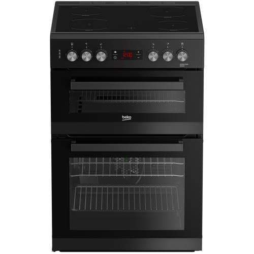 Beko EDC634K 60cm Double Oven Electric Cooker with Ceramic Hob - Black, (Pack Of 1).