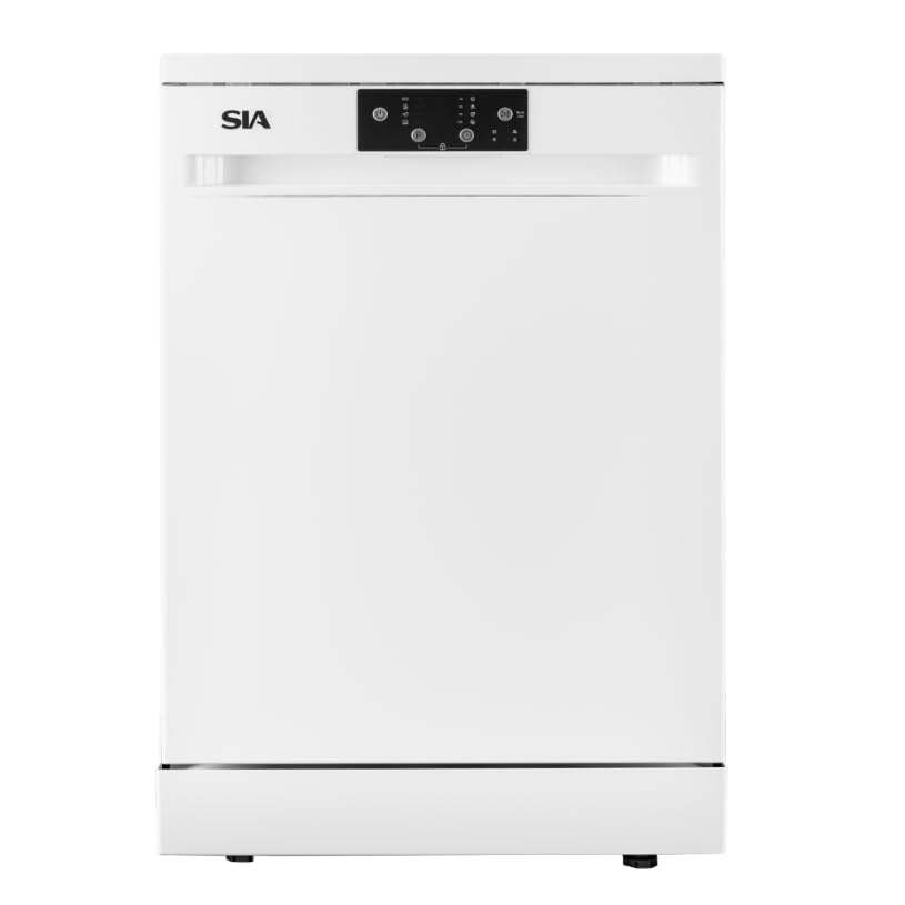 SIA SFSD6013W 60cm White Freestanding Dishwasher, 4 Programmes Eco Quick Wash.