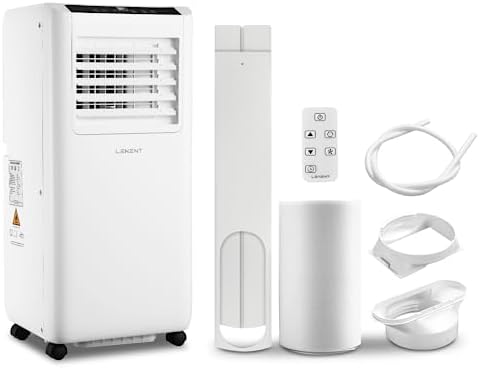 LEXENT 12000BTU Smart Portable Air Conditioning Unit 6 in 1, Air Con Unit with 43L/Day Dehumidifier Heading Fan Wifi Mode 24H Timer Air Conditioner Unit for Home Office 400 sq ft Low Energy Class A/A+.