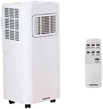 Daewoo 4 In 1 Portable Air Conditioning Unit, 1200 BTU, Air Conditioning, Heating, Fan Only, Dehumidifier With LED Display And Remote Control, 24 Hour Timer For Home And Office Use, Energy Class A.