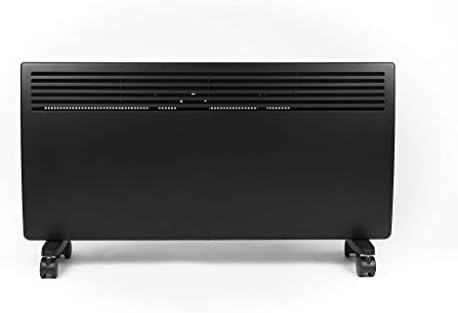 Devola Electric Panel Heater Low Energy Wall Radiator, Eco Warm Energy Efficient Convector, Free Standing or Floor Stand, Adjustable Thermostat with Programmable Timer, Lot 20, 1500W, DVM15B - Black.