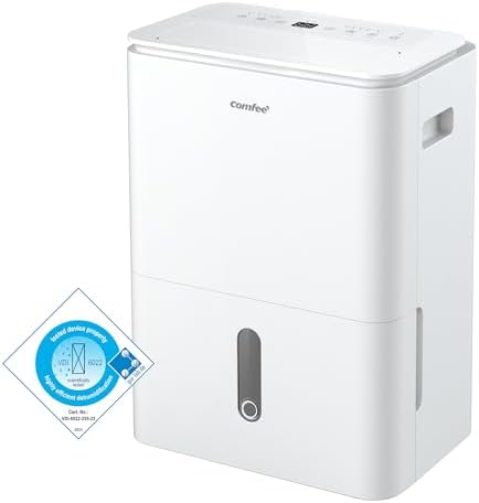 COMFEE'Dehumidifier 20L,Dehumidifiers for Home,Dehumidifier and Air Purifier,Quiet 39dB,APP Control,24 Timer Dehumidifier,HEPA Filter,Continuous Drainage,Laundry Drying,Low Energy Consumption Easy Dry.