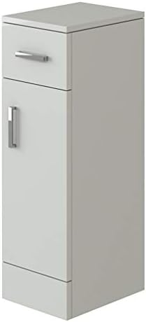 VeeBath Linx Free Standing Tall Bathroom Cabinet White High Gloss Storage Tallboy Cupboard Furniture - 350 x 300mm.