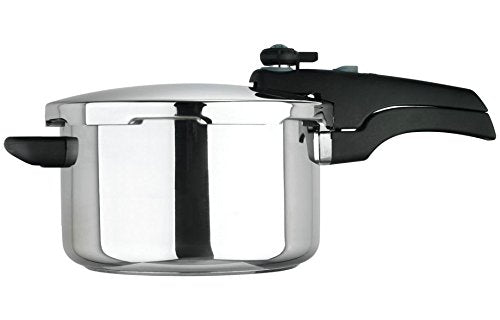 Prestige Pressure Cooker 4 Litre - Smart Plus Pressure Cookers, Stainless Steel Induction Suitable Pressure Pan with Pressure Indicator, Silver.