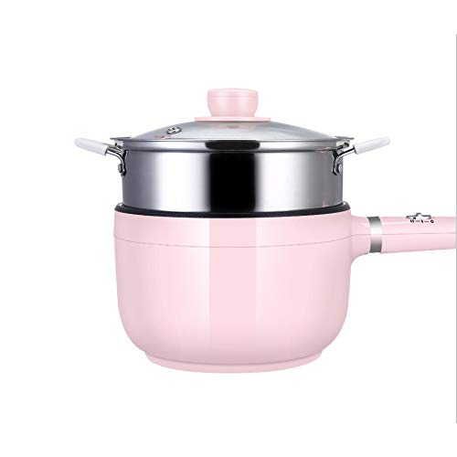 OIUYT 1.3L Portable Electric Multi Cooker Non-Stick Pot Mini Steamer Frying Pan Hot Pot Instant Cooker Kitchen Hotpot Noodle Cooker.