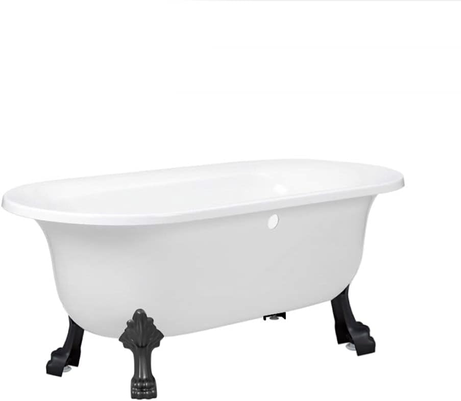 Milano Richmond - White 1730mm x 780mm Freestanding Roll Top Bath Black Claw Feet.