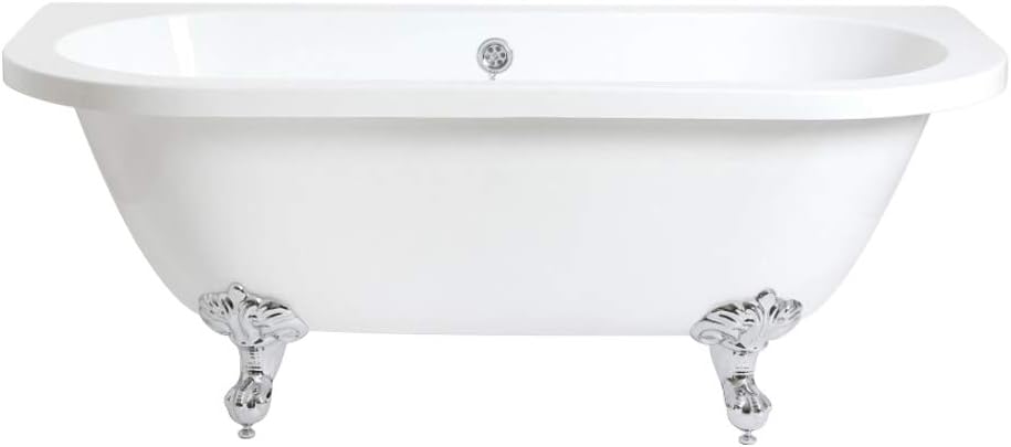 Milano Richmond - White 1685mm x 780mm Double Ended Freestanding Back to Wall Bath White Ball & Claw Feet.