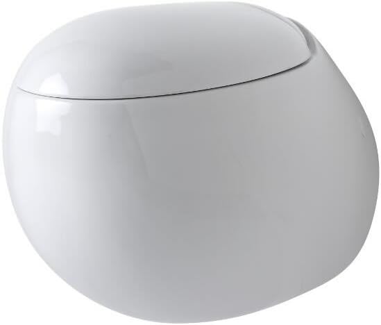 Milano Mellor - Modern White Ceramic Wall Hung Round Toilet WC and Soft Close Seat.