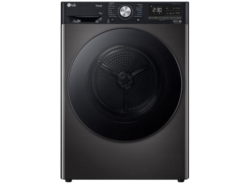 Dual Dry™ Wifi Connected 9Kg Heat Pump Tumble Dryer in Platinum Black.