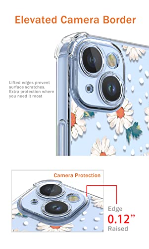 XINYEXIN Case for OPPO A74 5G / OPPO A54 5G, Painting Flower Pattern Clear Case Soft TPU Silicone Case Slim Shockproof Bumper Girl Women Phone Cover - Daisy.