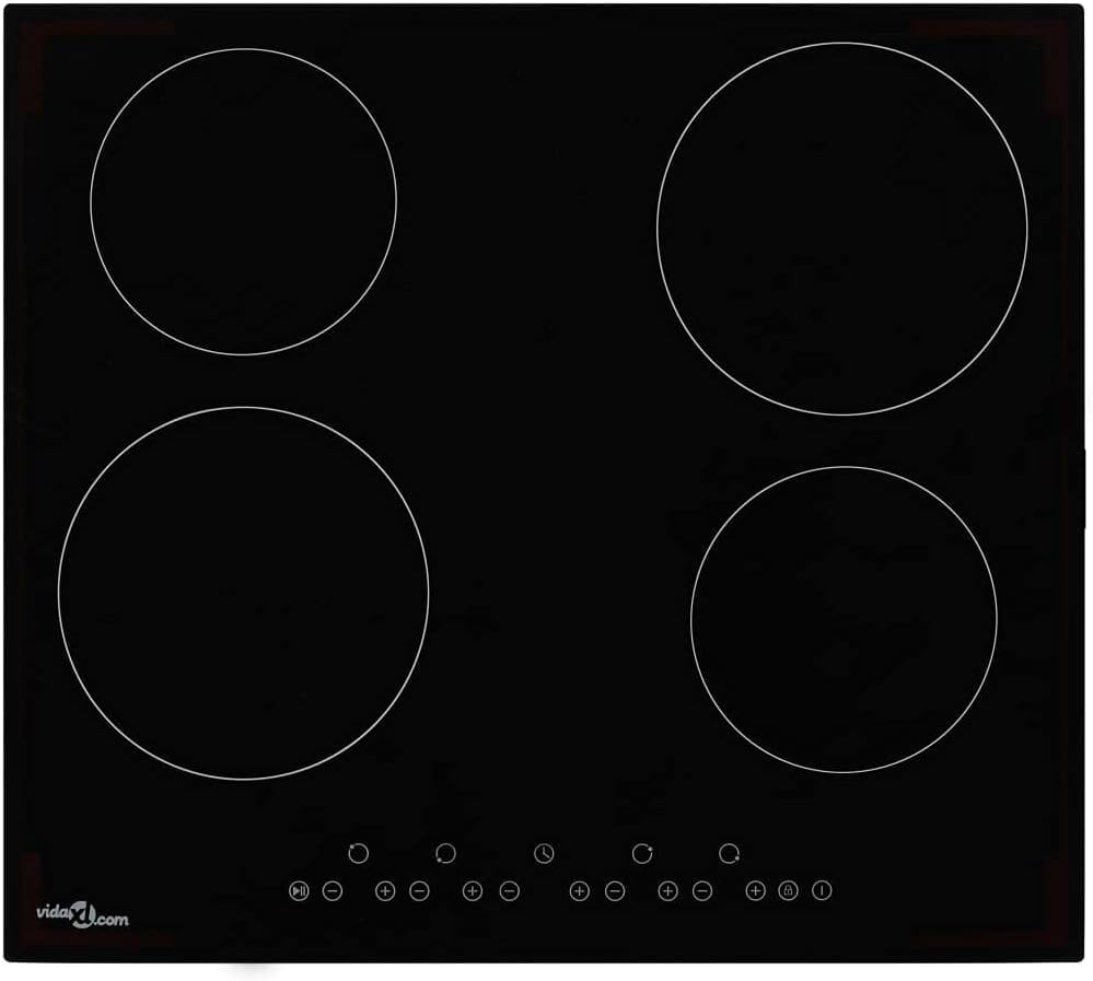 AIJUUKJP Home & Garden item-Ceramic Hob with 4 Burners Touch Control 6000 W.