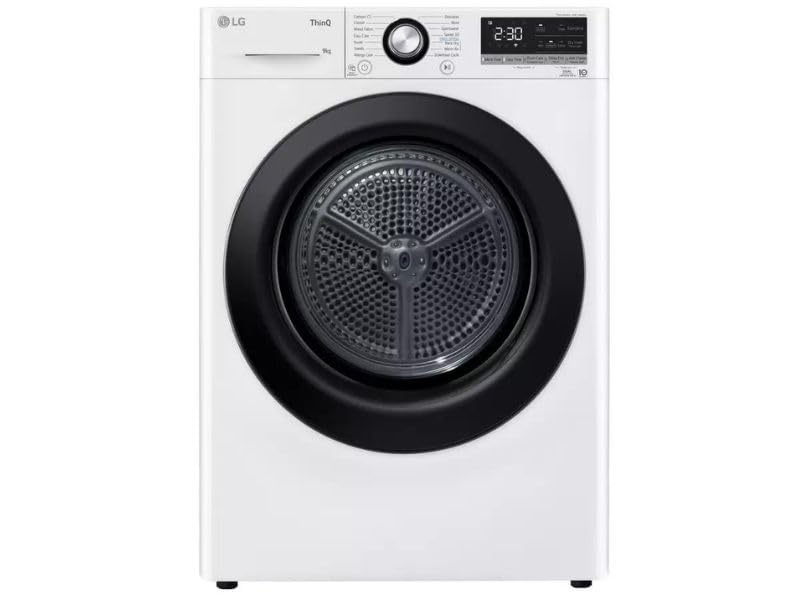 FDV309WN 9kg Heat Pump Tumble Dryer with Dual Inverter Heat Pump, DUAL Dry, Auto Cleaning Condenser in White.