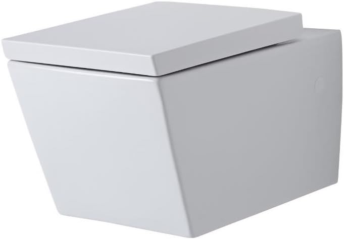 Milano Dalton - Modern White Ceramic Wall Hung Toilet WC and Soft Close Seat.