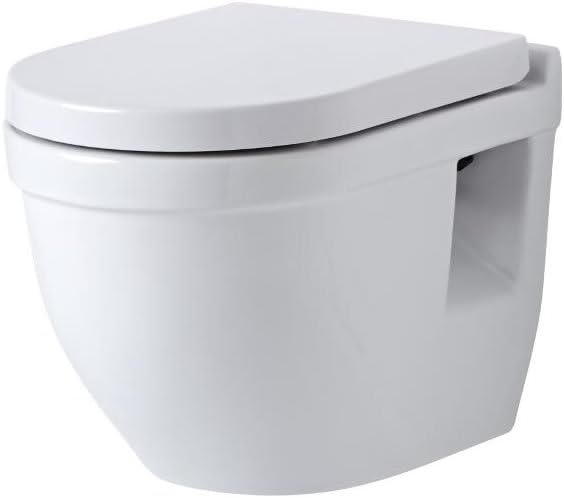 Milano Newby - Modern White Ceramic Wall Hung Toilet WC and Soft Close Seat.