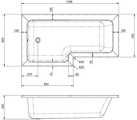 Affine Complete Bathroom Suite 1600 L Shape Bath Right Hand Screen Basin Toilet Taps Shower.