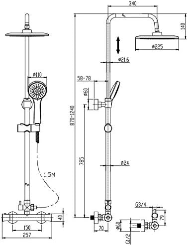 Affine 1700mm Bathroom Suite Single Ended Bath Shower Screen Toilet Basin Taps Vanity.