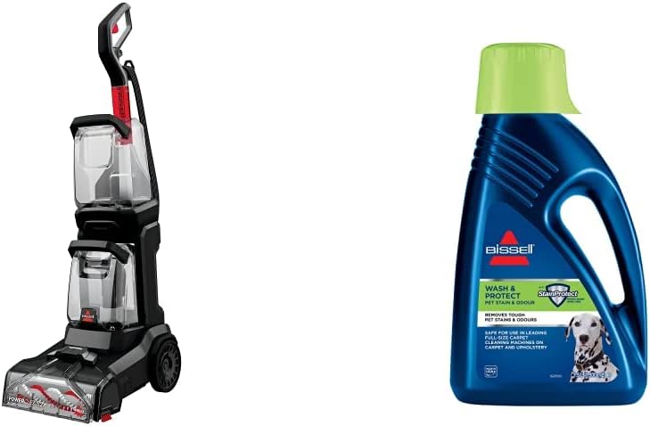 BISSELL PowerClean 2X Carpet Cleaner | Lightweight Carpet Washer with Two-Tank Technology & Long Hose | Carpets dry in 45 minutes* | 3112E | 4.7L | Charcoal/ Red.