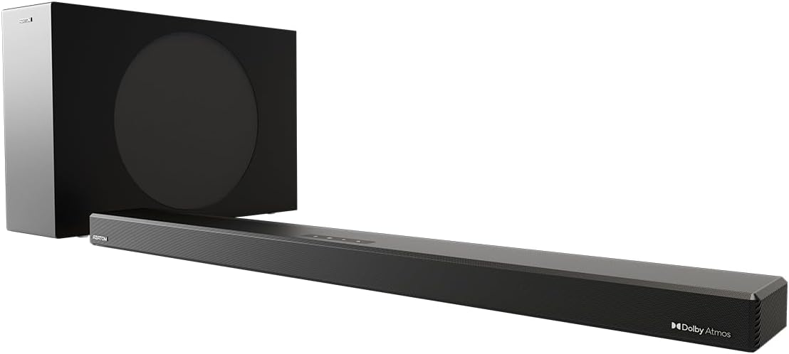 AZATOM Dolby Atmos Soundbar 26" with Wireless Subwoofer 2.1.2, 240W High Resolution Surround Sound Home Theatre Entertainment, HDMI eARC, ARC, Optical, Bluetooth - PULSAR PR500.