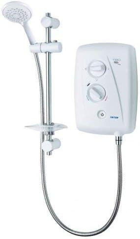 9.5kW Triton T80z Fast Fit Electric Shower White Modern Bathroom.