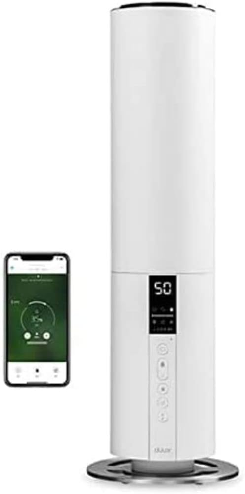 Duux Beam | Quiet Air Humidifier | Ultrasonic Humidifier for Home/Bedroom | Steam Production 350ml / h | 25h Use | Integrated Remote Control | White.