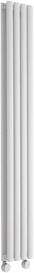 Milano Aruba - 1200W Anthracite Vertical Double Oval Panel Electric Radiator - 1780mm x 236mm.