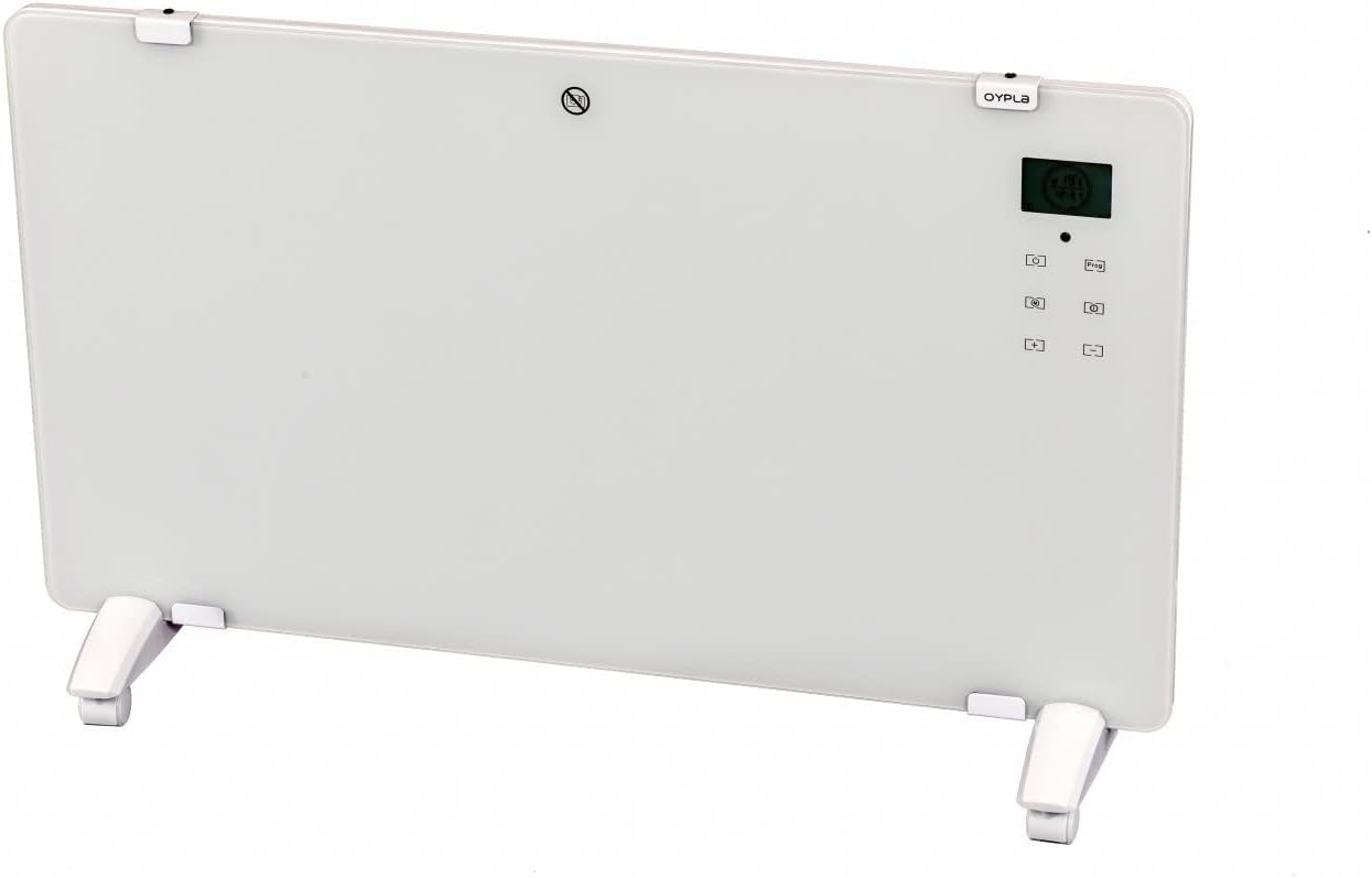 Oypla 2000W White Glass Free Standing/Wall Mounted Electric Panel Convector Heater.