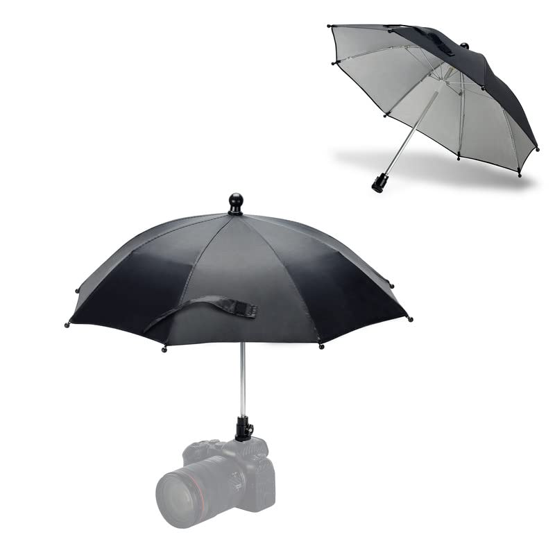 JJC Camera Hot Shoe Umbrella, Sunshade Rain Cover Portable Weatherproof Photographic Umbrellas Protects Camera from Rain Snow Sunlight, SLR Outdoor Protection Accessory (Dia. 19.7''/ 50cm).