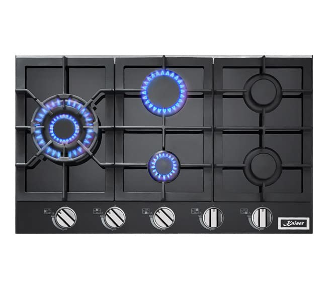 Kaiser Avantgarde Pro Turbo Gas Hob | 86cm Black Cooktop With 5 Gas Burners.