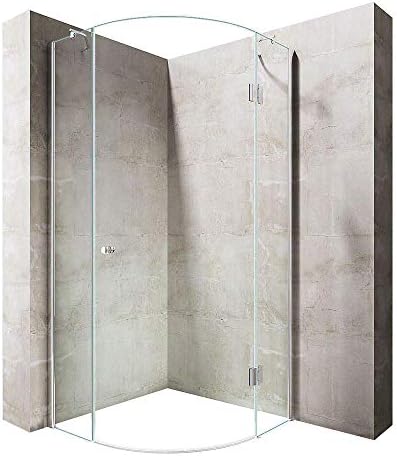 Durovin Bathrooms 900 x 900mm Quadrant Frameless Shower Enclosure - Hinged Door Corner Entry - 8mm Safety Clear Glass - with Acrylic Shower Tray.