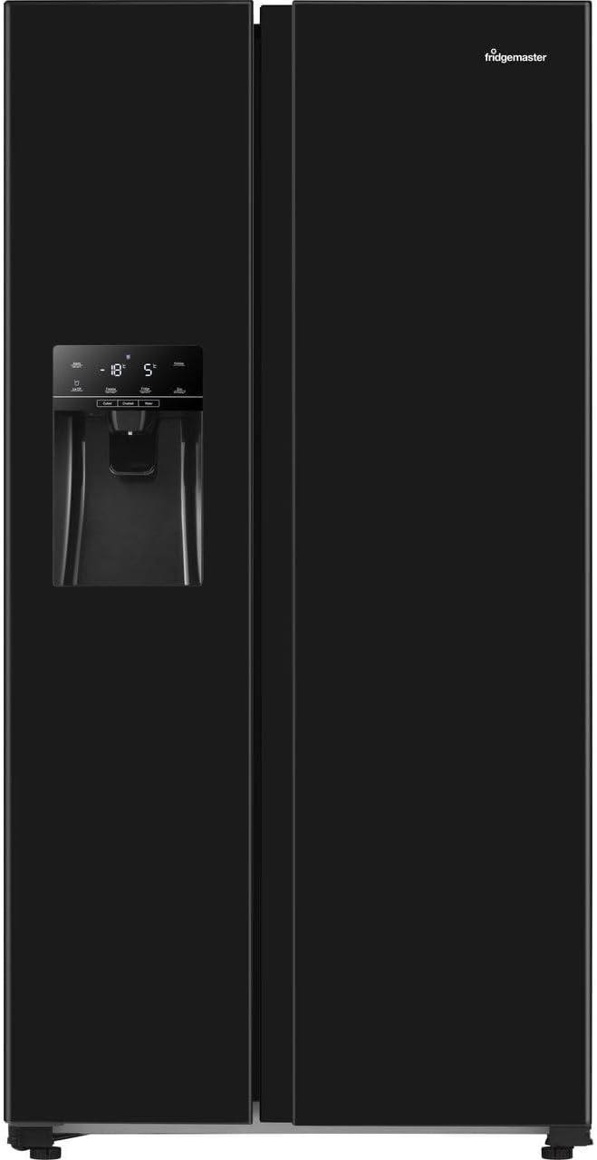 Fridgemaster MS91500IEB Non-Plumbed Total No Frost American Fridge Freezer - Black - E Rated.