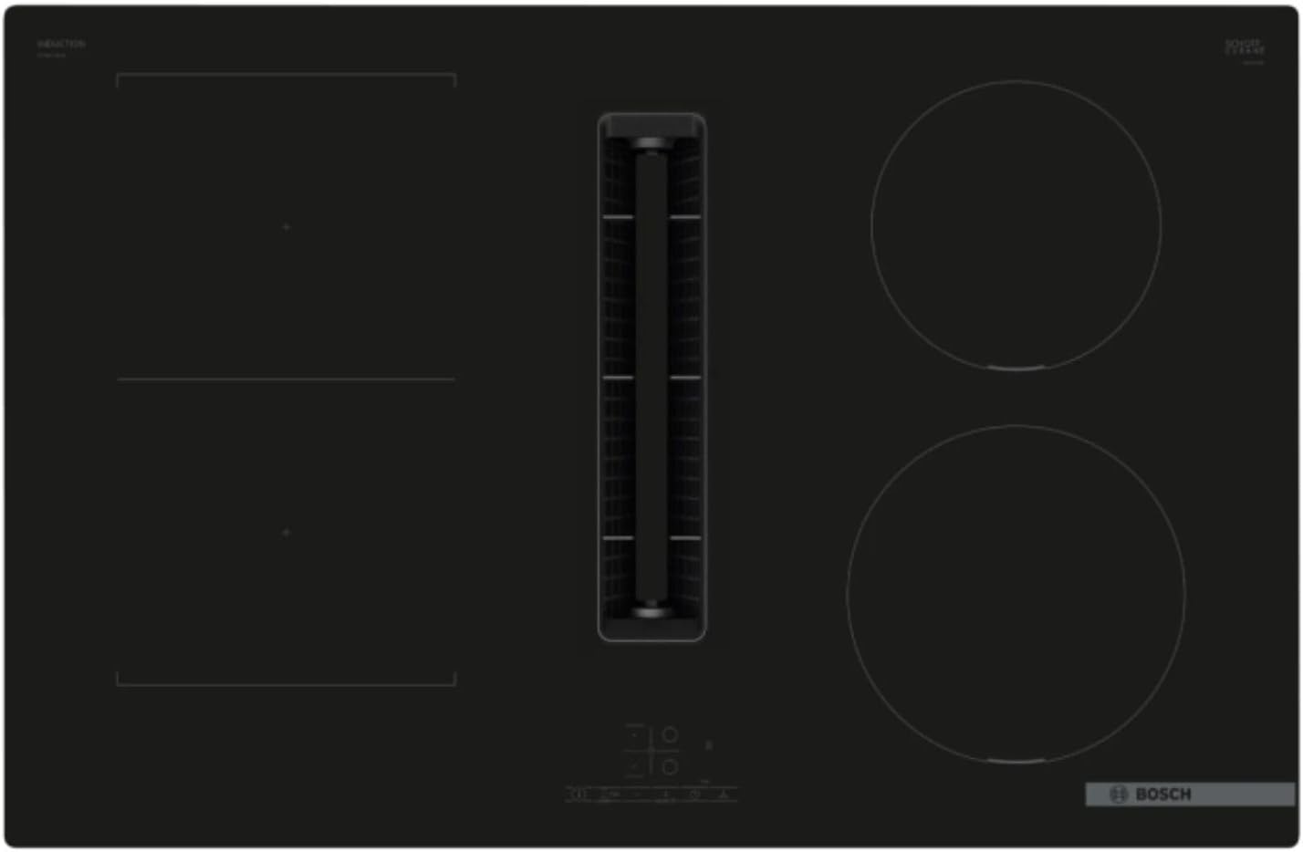 Bosch PVS811B16E Series 4, Built-in Induction hob with integrated ventilation system 80 cm surface mount without frame.