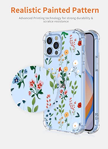 XINYEXIN Case for OPPO A74 5G / OPPO A54 5G, Painting Flower Pattern Clear Case Soft TPU Silicone Case Slim Shockproof Bumper Girl Women Phone Cover - Daisy.