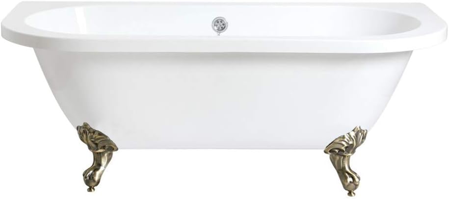 Milano Richmond - White 1685mm x 780mm Double Ended Freestanding Back to Wall Bath White Ball & Claw Feet.