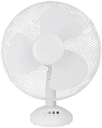 NIGMA® 12 inch Desk Fan | Home & Office Electric 12" 3 Speed Electric Oscillating Worktop Desk Table Air Cooling Fan (White Plastic).