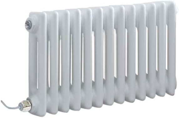 Milano Windsor - 1200W White Cast Iron Style Horizontal Double Column Electric Radiator WiFi Thermostat - 600mm x 1010mm.