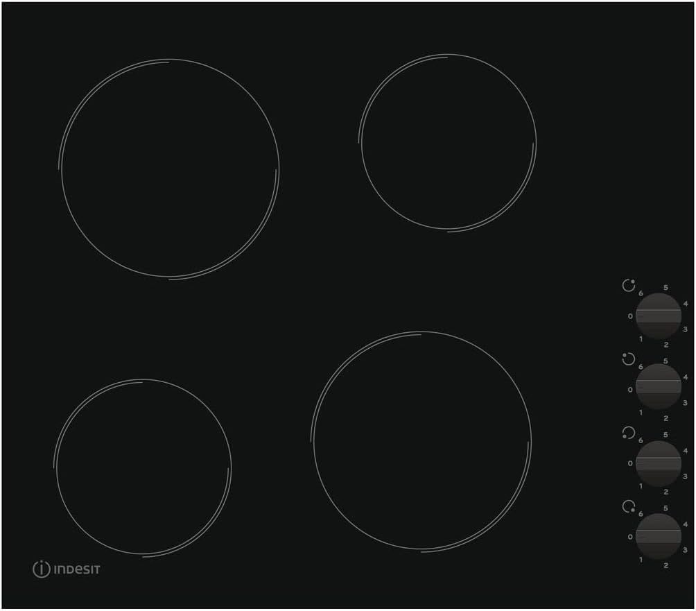 Indesit Built In RI860C 58cm 4 Zone Ceramic Hob - Black.