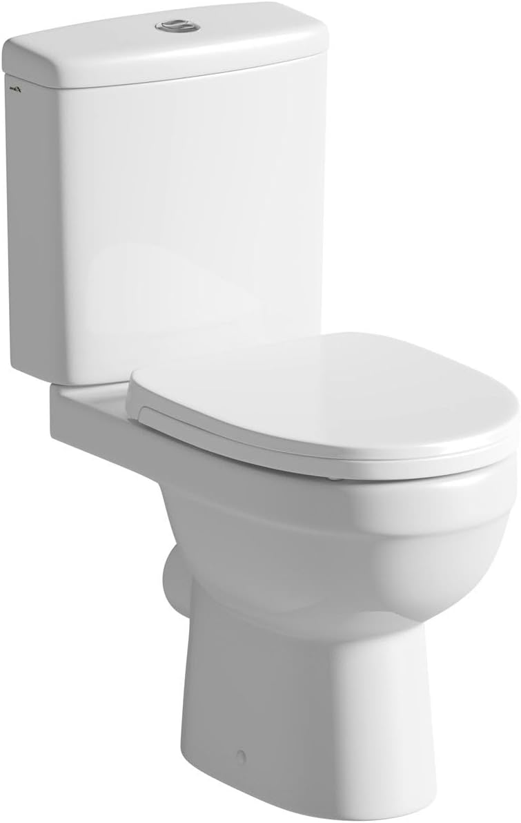 Orchard Eden Contemporary Close coupled Toilet with Soft Close Toilet seat - White Close coupled Toilet, Round Close coupled Toilets, Toilets.