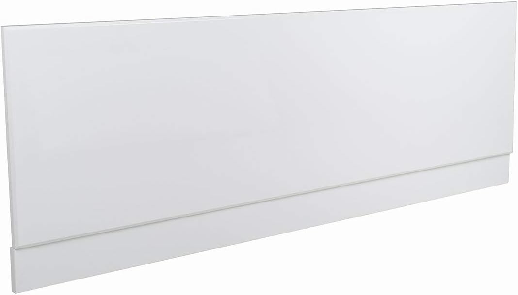 Aquariss 1700mm L Shape Gloss White Wood Shower Bath Front Panel Adjustable for Bathroom Soaking Tub.