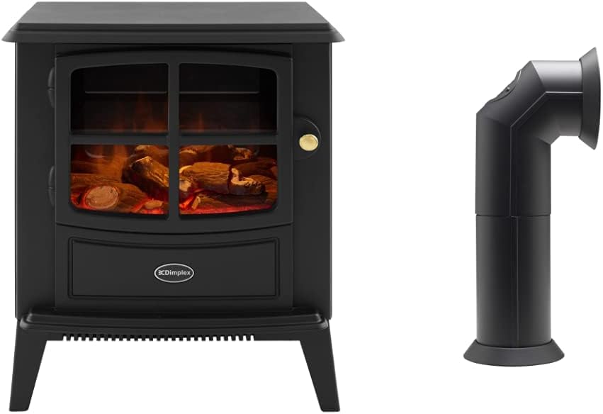 Dimplex BFD20E Brayford Optiflame Electric Stove, Black Cast Iron Effect, Free Standing Wood Burner Style with Artificial Logs, LED Flame Effect, 2kW Adjustable Fan Heater and Remote Control.