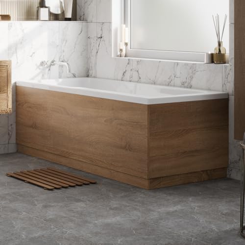 Vitusso® 750mm End Bath Panel LDF Modern Wooden Panels for Bathroom Baths Soaking Tubs Adjustable Plinth Oak Wood.