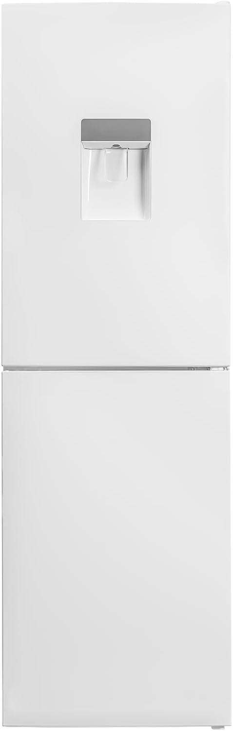 SIA SFF17650W 50/50 Split Freestanding 252L Combi Fridge Freezer with Water Dispenser, Includes 3 Glass Fridge Shelves & 4 Freezer Compartments, White, 54.5 x 55 x 176 cm.