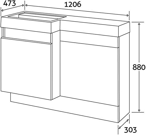 Wiltshire Bathroom Vanity WC Unit & Resin Basin Combination Storage Unit Left Hand- Gloss White.