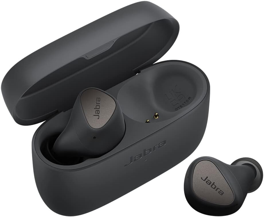 Jabra Elite 4 Active In-Ear Bluetooth Earbuds - True Wireless Ear Buds with Secure Active Fit, 4 built-in Microphones, Active Noise Cancellation and Adjustable HearThrough Technology - Black.