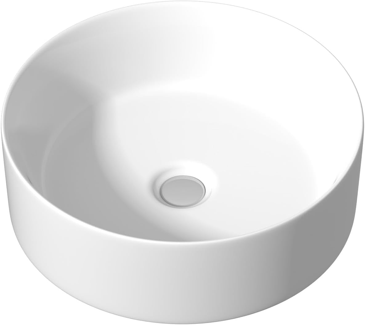 BAYSTONE Countertop Wash Basin Sink Ceramic Bathroom Vanity Round Modern 352 x 352mm.