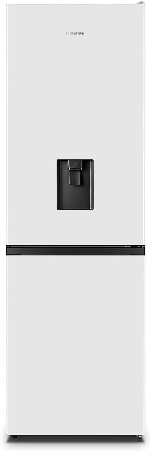 Hisense RB327N4WWE 55cm Freestanding 50/50 Fridge Freezer - 251 litre capacity - Total No Frost - Non-plumbed Water Dispenser - White - E Rated, H182.4 x W55 x D55.6 (cm).