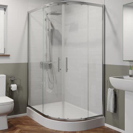 Offset Quadrant Shower Enclosure 1200 x 800mm Easy Plumb Tray (Right Entry) 6mm Glass.