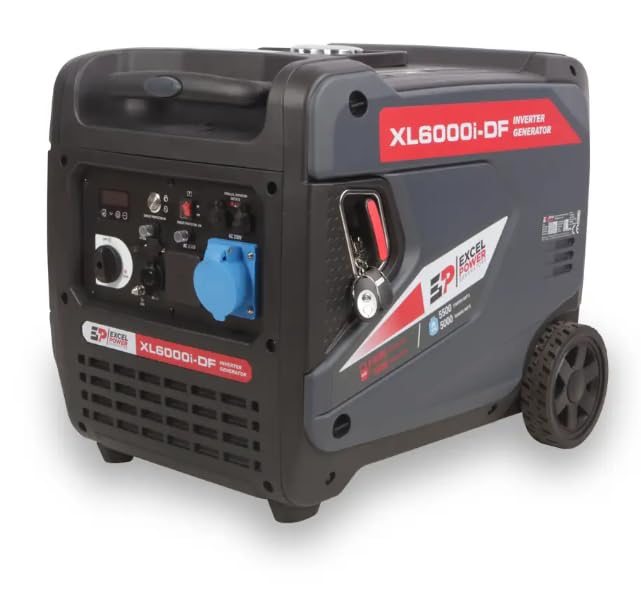 Excel Power XL6000i-DF 6kW Dual-Fuel Petrol/LPG Inverter Generator Ideal For Camping, Fishing, Motorhome, Caravan, Outdoor Adventure With 2 Year Warranty.