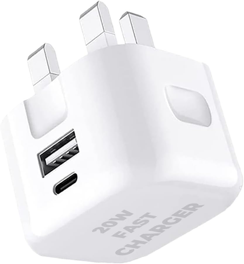 Galaxy A15 Charger Plug 20W Dual Port USB & USB C Charger Plug Type C PD Charging Adapter Fast Charge Travel Fast Charging Power Adapter Phone Charger For Samsung Galaxy A15 5G (WHITE)